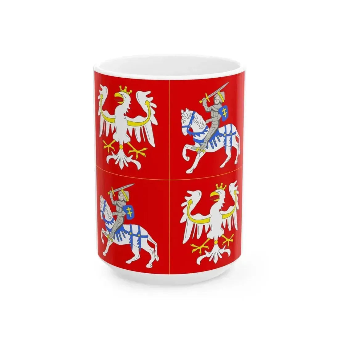 Banner of the Kingdom of Poland and the Grand Duchy of Lithuania (Lithuania) White Coffee Mug 15oz - Go Mug Yourself