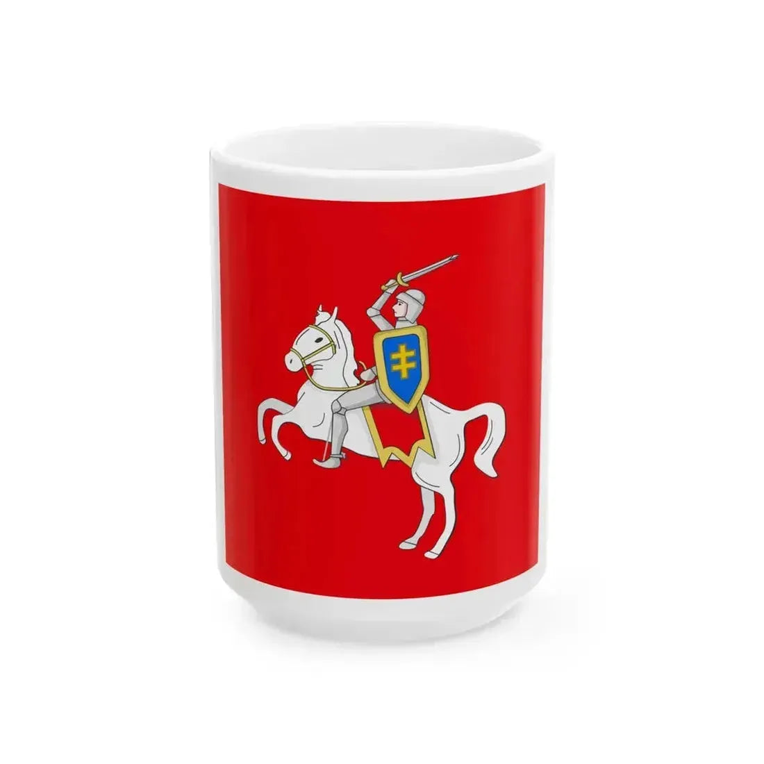 Banner of the Lithuanian Provisional Governing Commission (Lithuania) White Coffee Mug 15oz - Go Mug Yourself