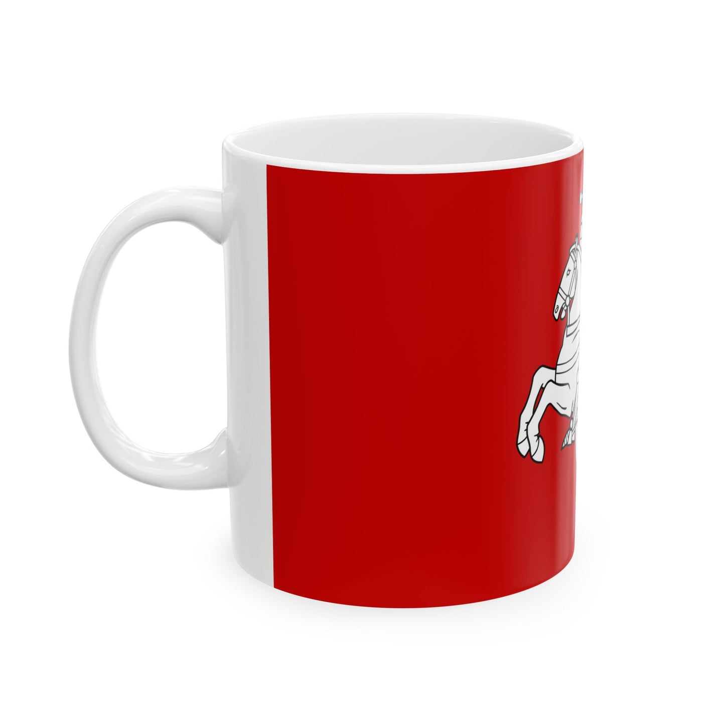 Banner of the Pahonia coat of arms of Belarus (Belarus) White Coffee Mug-Go Mug Yourself