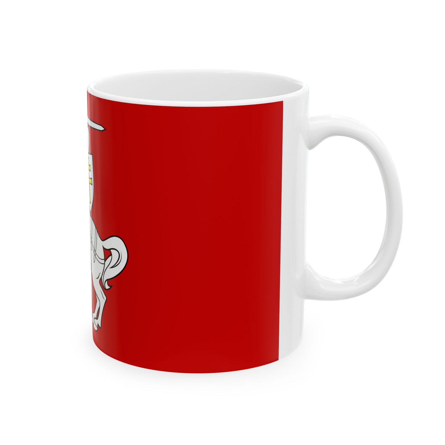 Banner of the Pahonia coat of arms of Belarus (Belarus) White Coffee Mug-Go Mug Yourself