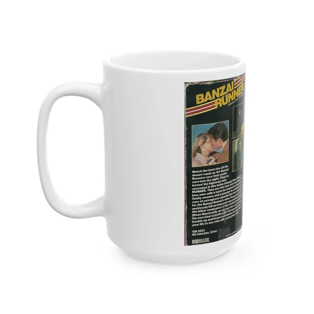 BANZAI RUNNER (VHS COVER) - White Coffee Mug - Go Mug Yourself