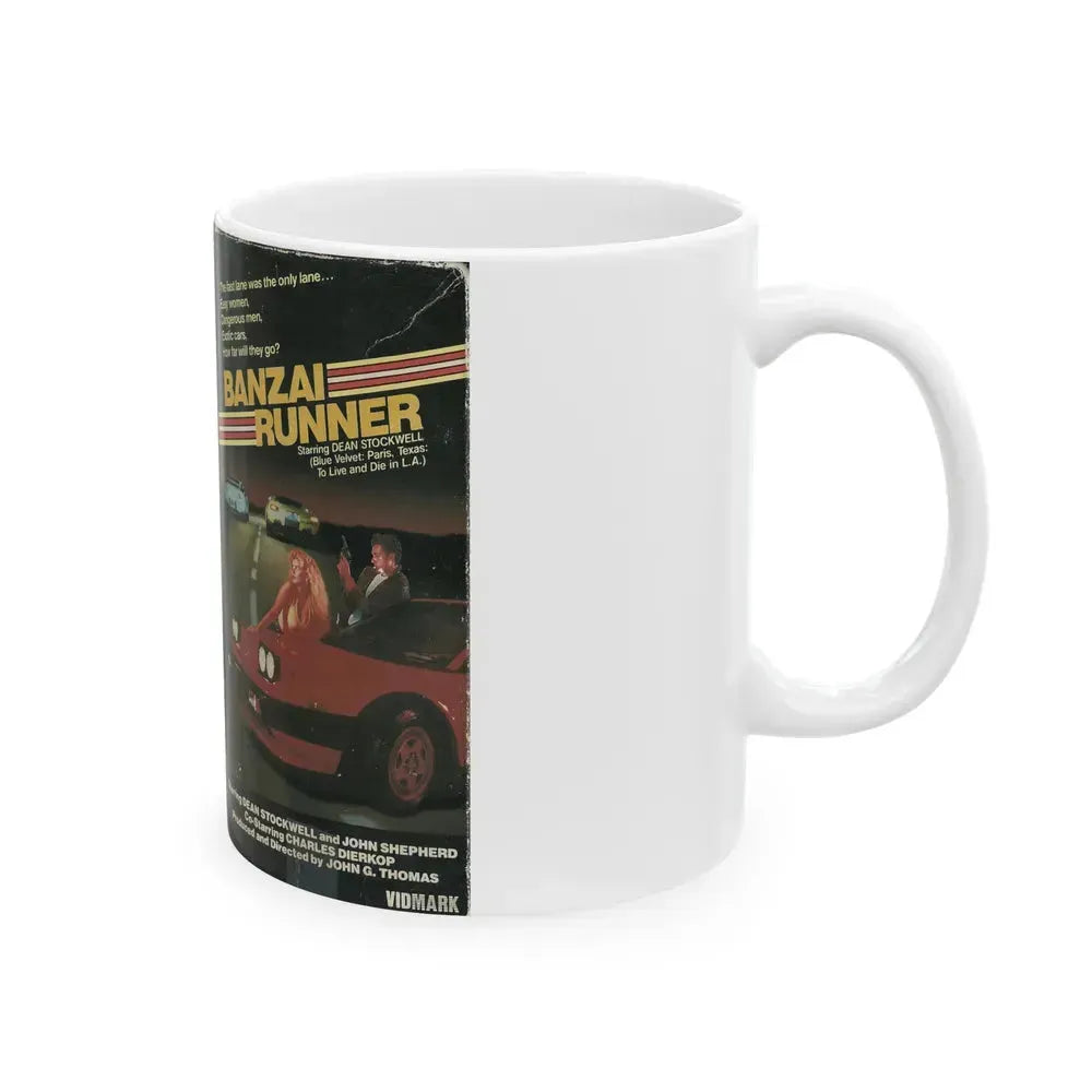 BANZAI RUNNER (VHS COVER) - White Coffee Mug - Go Mug Yourself