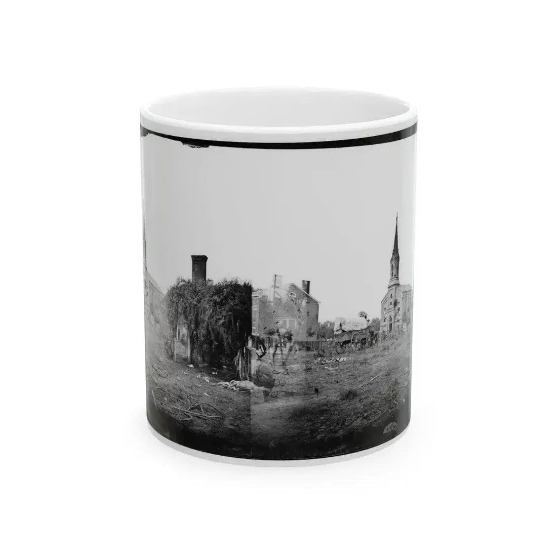Baptist Church, Fredericksburg, Virginia, From The Backyard Of The Sanitary Commission Depot (U.S. Civil War) White Coffee Mug 11oz - Go Mug Yourself