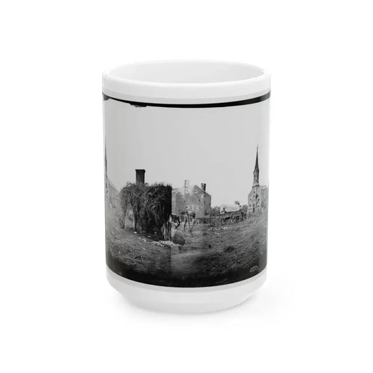 Baptist Church, Fredericksburg, Virginia, From The Backyard Of The Sanitary Commission Depot (U.S. Civil War) White Coffee Mug 15oz - Go Mug Yourself