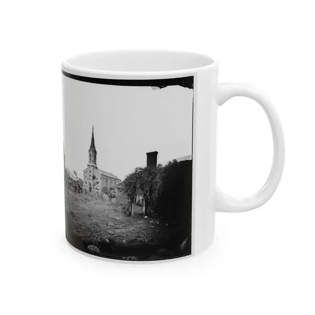 Baptist Church, Fredericksburg, Virginia, From The Backyard Of The Sanitary Commission Depot (U.S. Civil War) White Coffee Mug - Go Mug Yourself