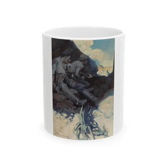 Bar-20 Yarns, The Outing Magazine interior illustration, April 1906 - White Coffee Mug 11oz - Go Mug Yourself