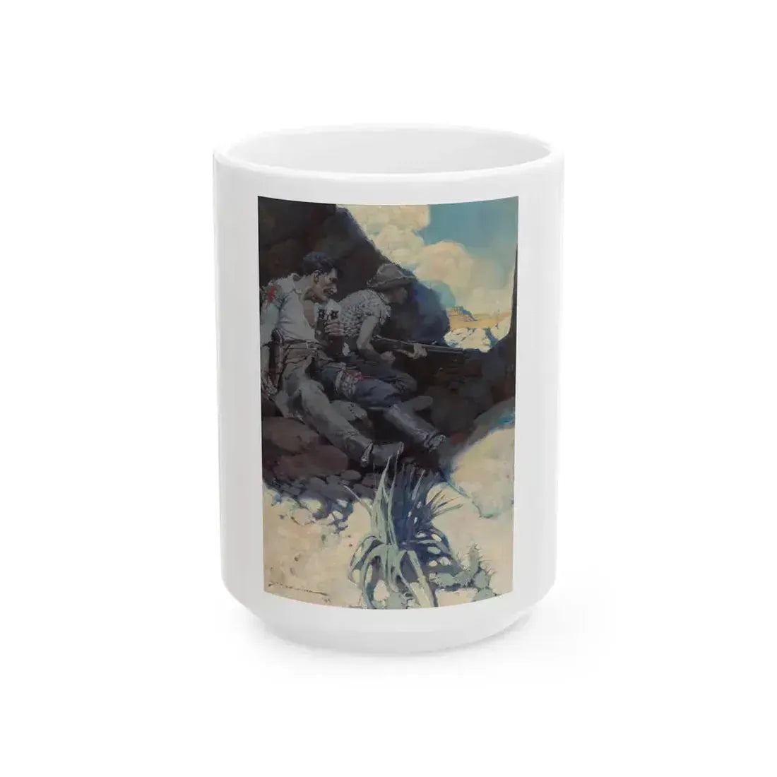 Bar-20 Yarns, The Outing Magazine interior illustration, April 1906 - White Coffee Mug 15oz - Go Mug Yourself