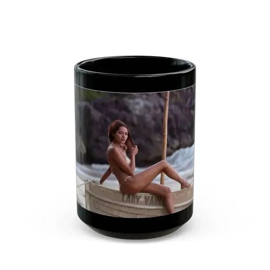Barbara Carrera #100 (Vintage Female Icon) Black Coffee Mug 15oz - Go Mug Yourself
