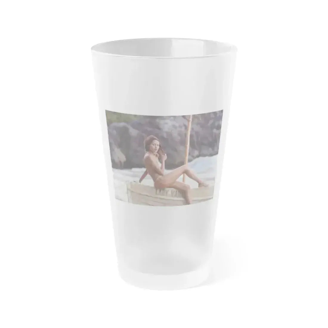 Barbara Carrera #100 (Vintage Female Icon) Frosted Pint Glass 16oz 16oz Frosted - Go Mug Yourself