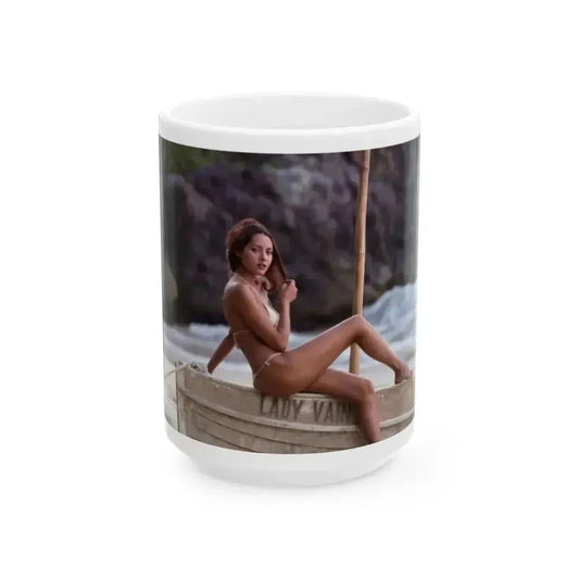 Barbara Carrera #100 (Vintage Female Icon) White Coffee Mug 15oz - Go Mug Yourself