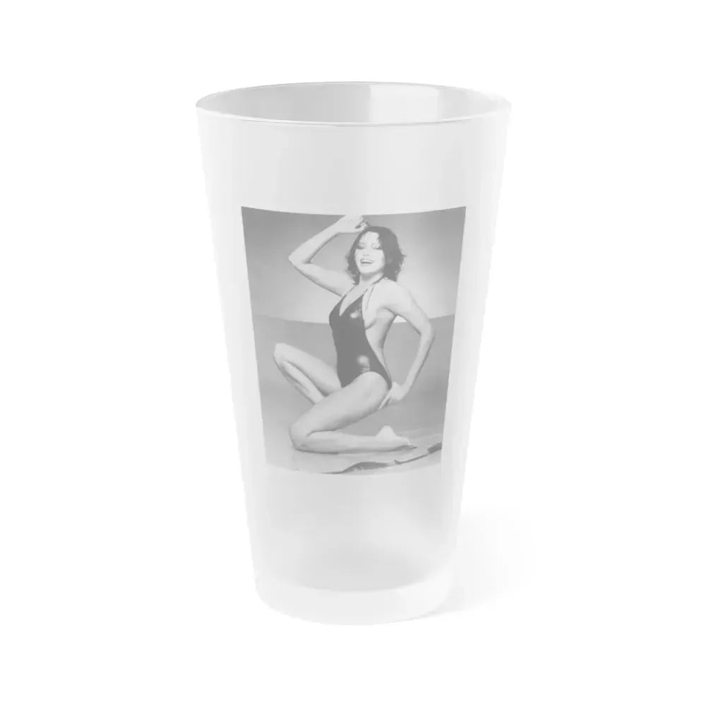 Barbara Carrera #105 (Vintage Female Icon) Frosted Pint Glass 16oz 16oz Frosted - Go Mug Yourself