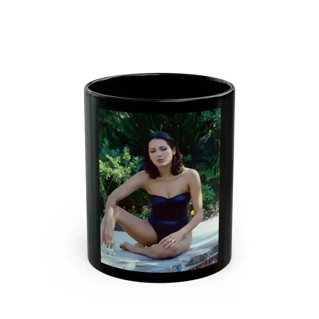 Barbara Carrera #106 (Vintage Female Icon) Black Coffee Mug 11oz - Go Mug Yourself