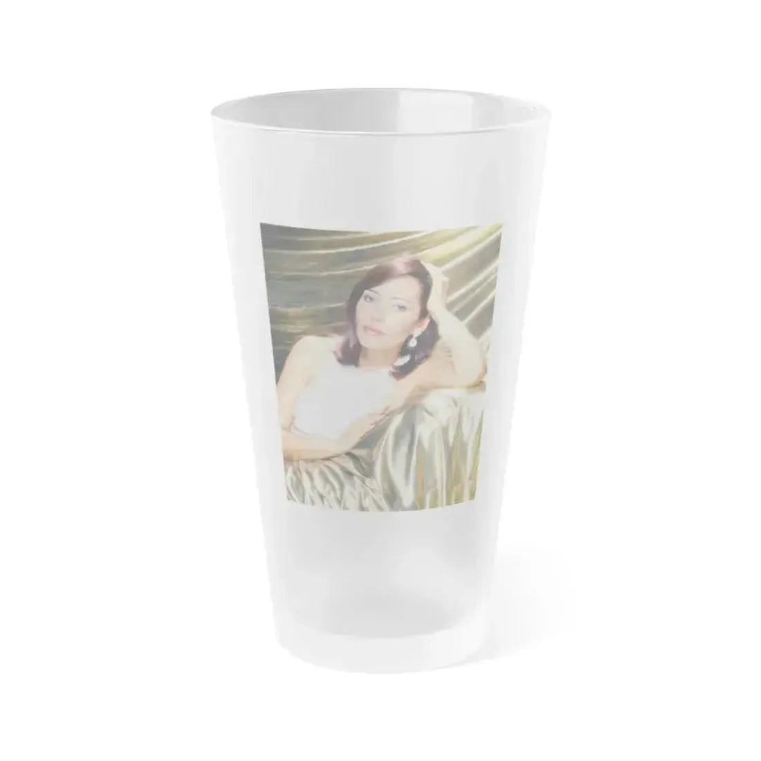 Barbara Carrera #108 (Vintage Female Icon) Frosted Pint Glass 16oz 16oz Frosted - Go Mug Yourself