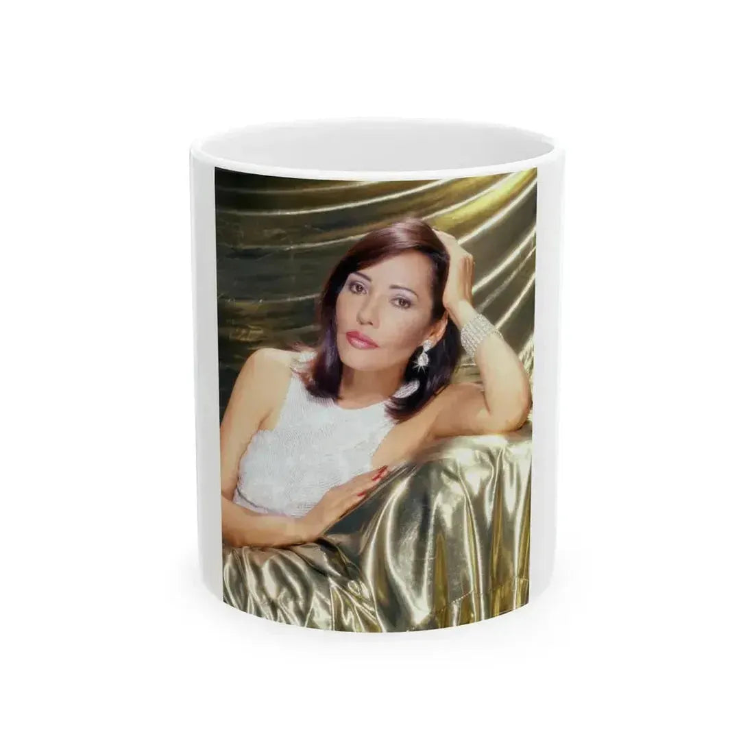 Barbara Carrera #108 (Vintage Female Icon) White Coffee Mug 11oz - Go Mug Yourself