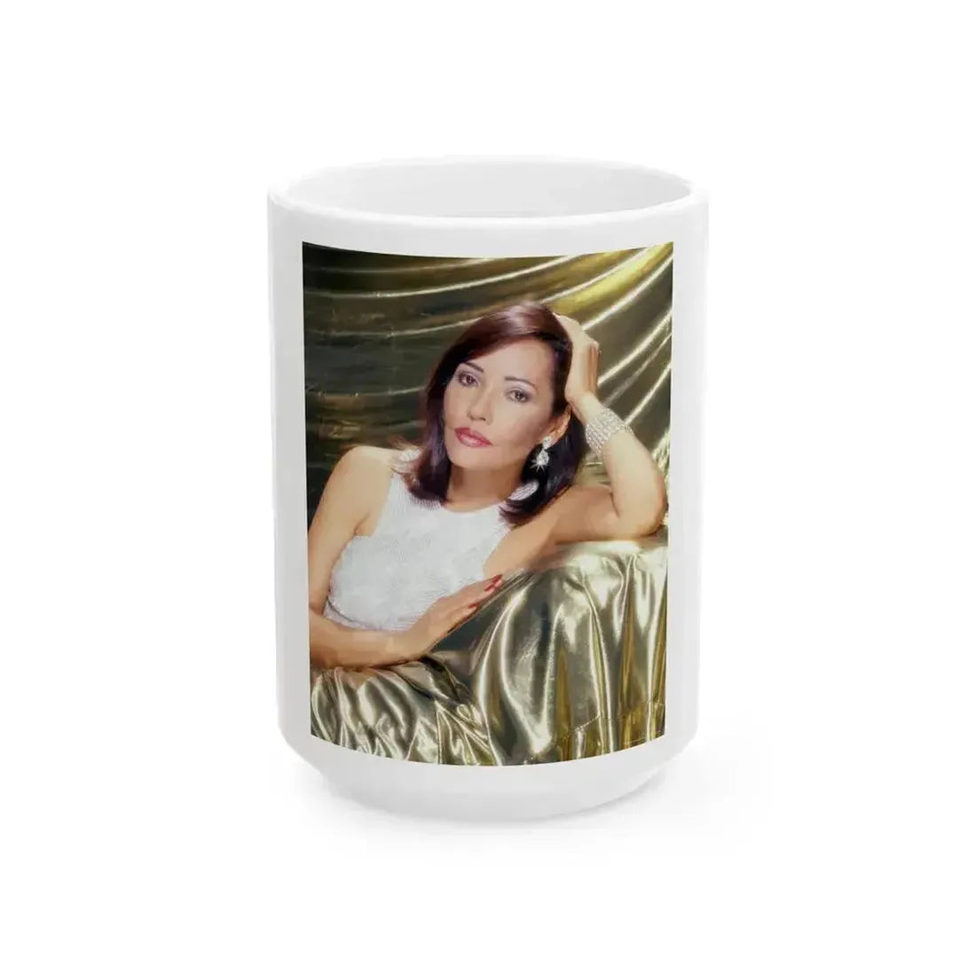 Barbara Carrera #108 (Vintage Female Icon) White Coffee Mug 15oz - Go Mug Yourself