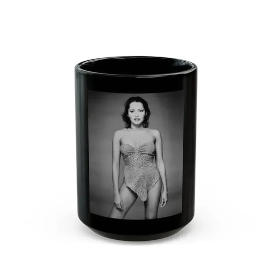 Barbara Carrera #110 (Vintage Female Icon) Black Coffee Mug 15oz - Go Mug Yourself