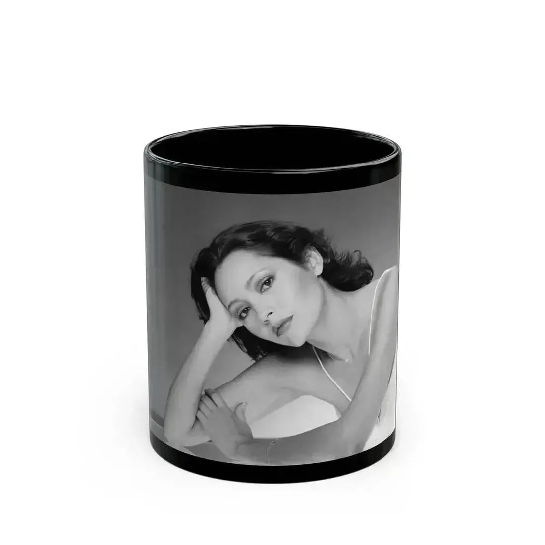 Barbara Carrera #111 (Vintage Female Icon) Black Coffee Mug 11oz - Go Mug Yourself