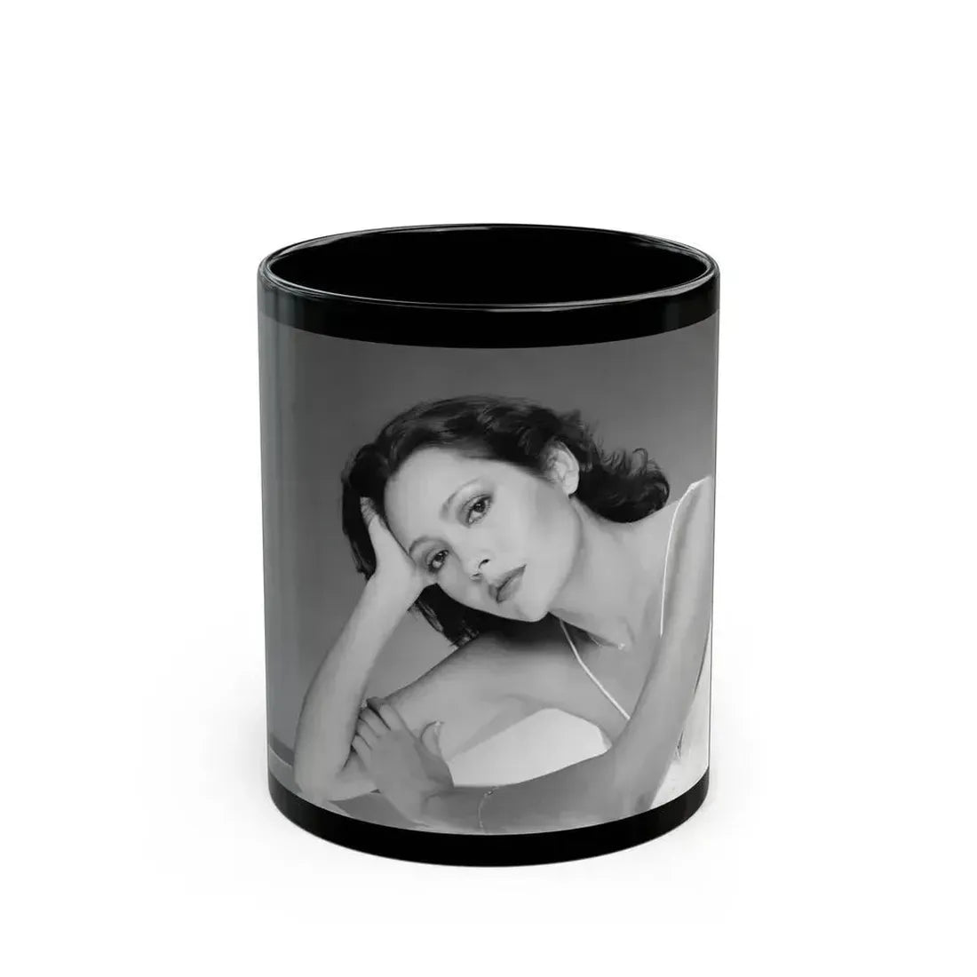 Barbara Carrera #111 (Vintage Female Icon) Black Coffee Mug 11oz - Go Mug Yourself