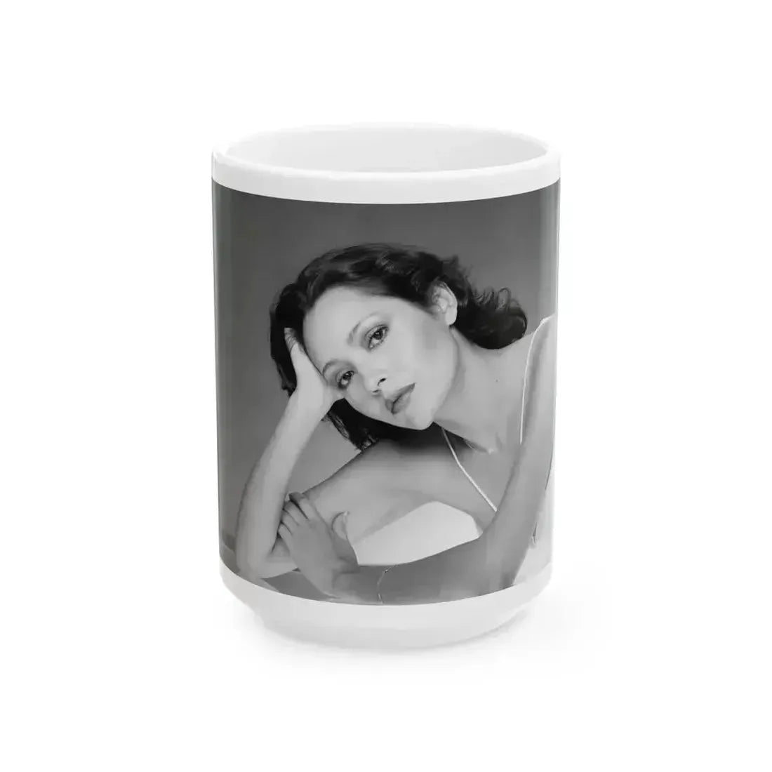 Barbara Carrera #111 (Vintage Female Icon) White Coffee Mug 15oz - Go Mug Yourself