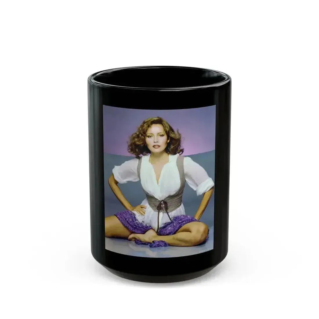 Barbara Carrera #112 (Vintage Female Icon) Black Coffee Mug 15oz - Go Mug Yourself