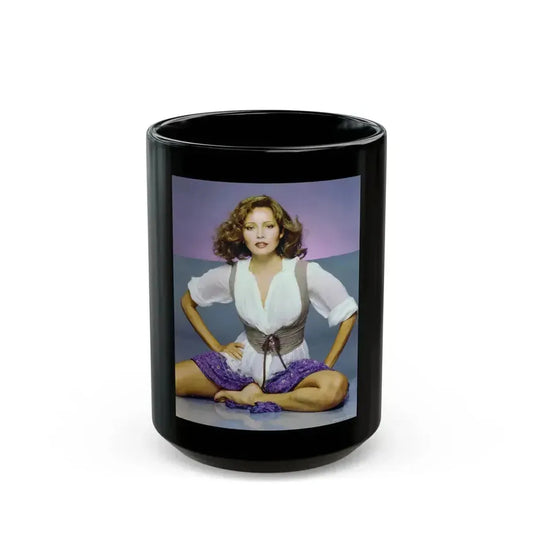 Barbara Carrera #112 (Vintage Female Icon) Black Coffee Mug 15oz - Go Mug Yourself