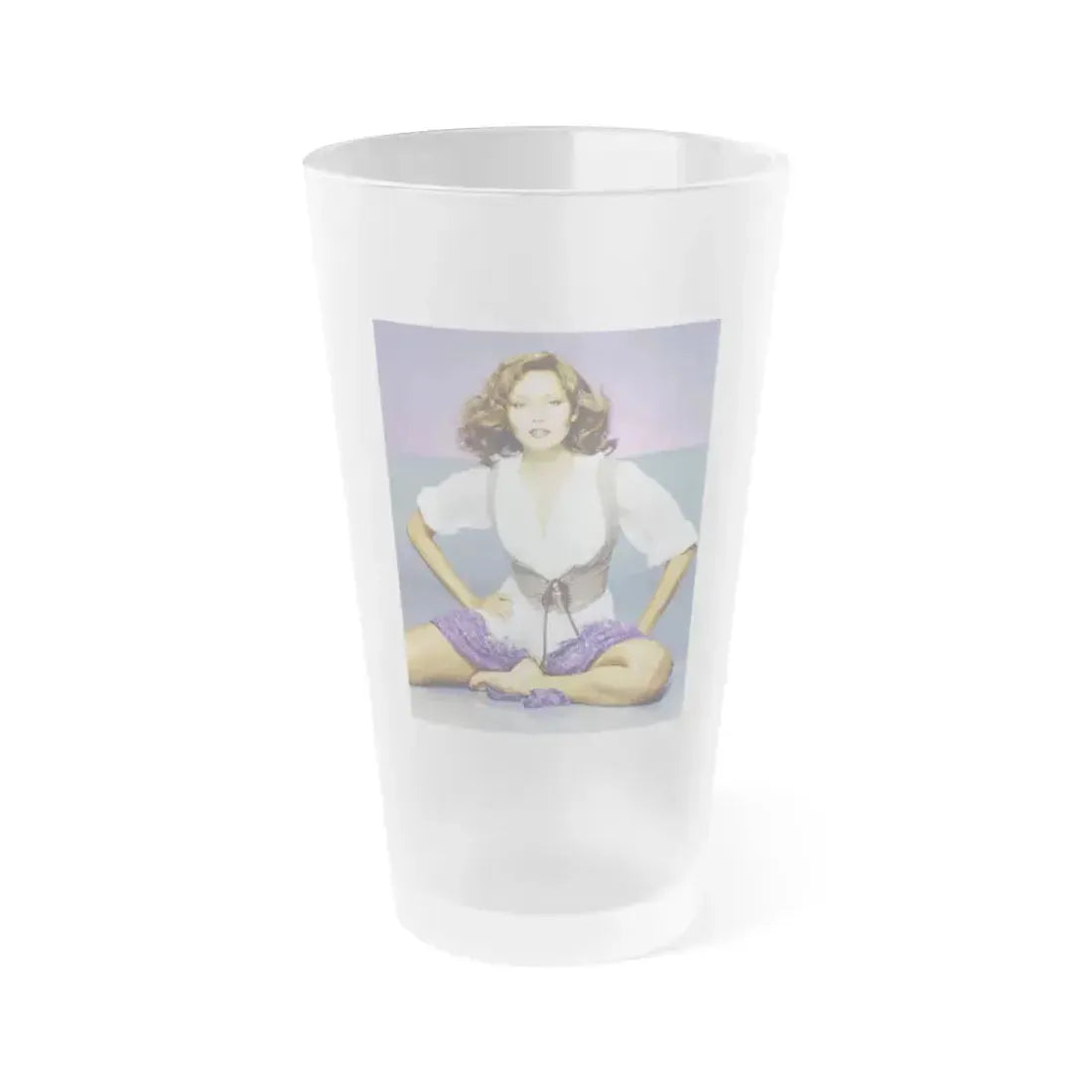 Barbara Carrera #112 (Vintage Female Icon) Frosted Pint Glass 16oz 16oz Frosted - Go Mug Yourself