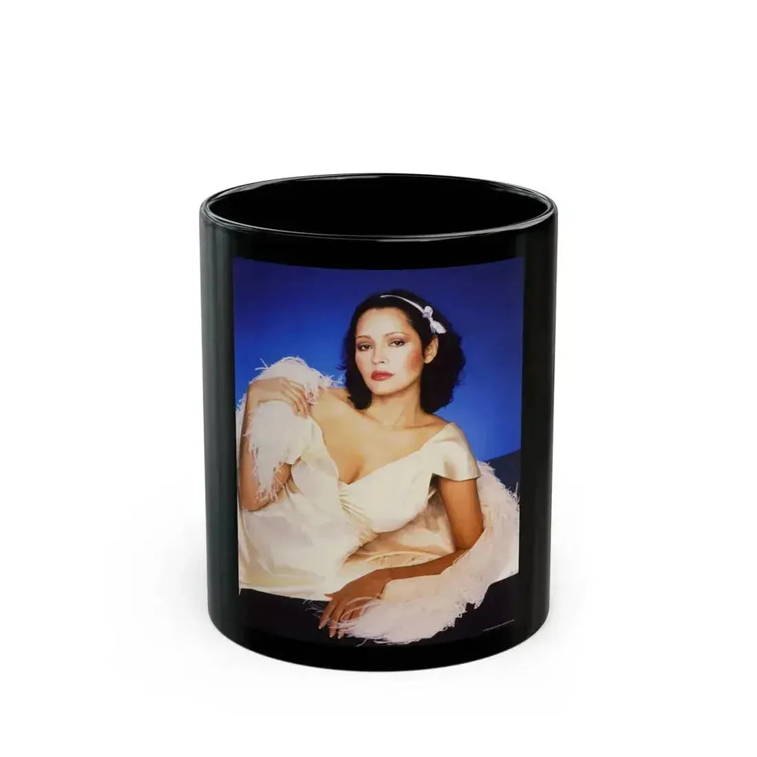 Barbara Carrera #113 (Vintage Female Icon) Black Coffee Mug 11oz - Go Mug Yourself