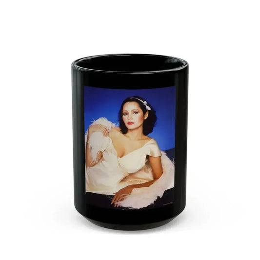 Barbara Carrera #113 (Vintage Female Icon) Black Coffee Mug 15oz - Go Mug Yourself