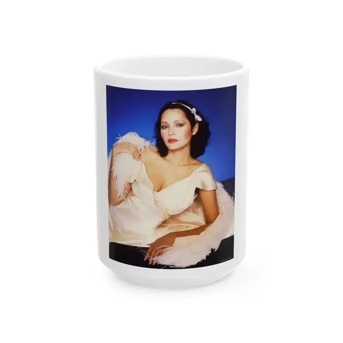 Barbara Carrera #113 (Vintage Female Icon) White Coffee Mug 15oz - Go Mug Yourself