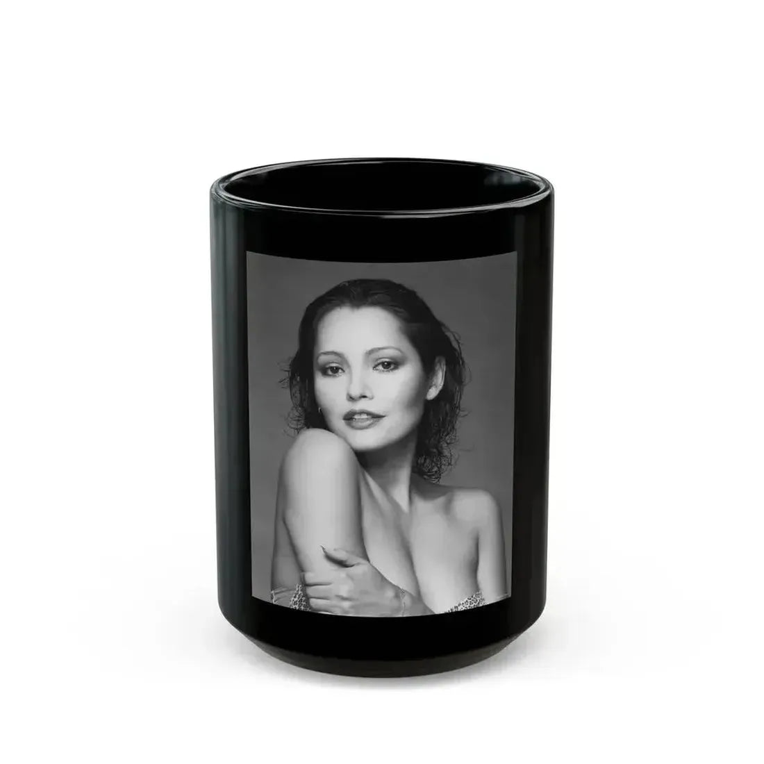 Barbara Carrera #114 (Vintage Female Icon) Black Coffee Mug 15oz - Go Mug Yourself