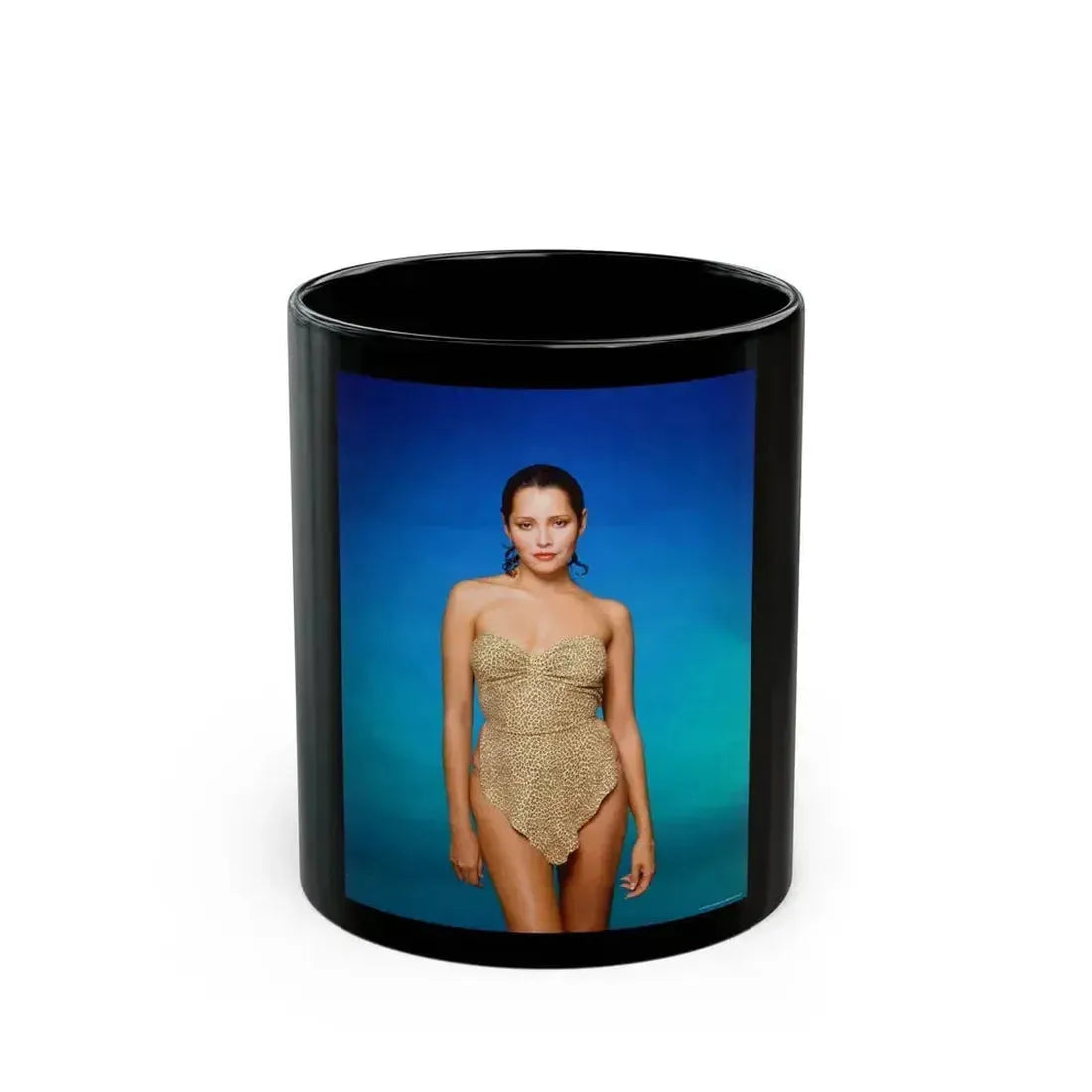 Barbara Carrera #115 (Vintage Female Icon) Black Coffee Mug 11oz - Go Mug Yourself