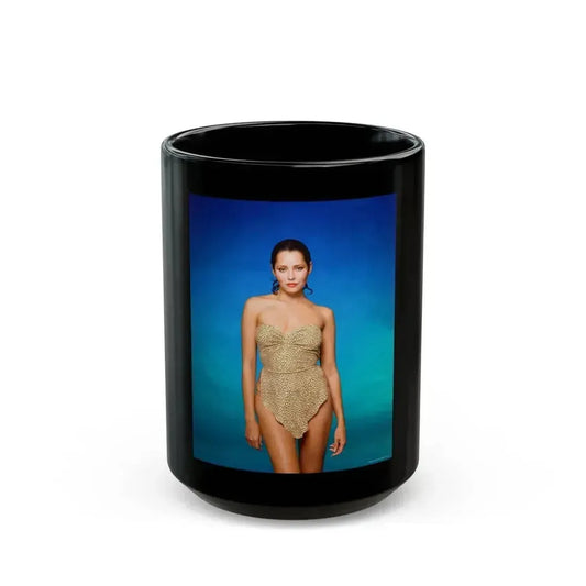 Barbara Carrera #115 (Vintage Female Icon) Black Coffee Mug 15oz - Go Mug Yourself