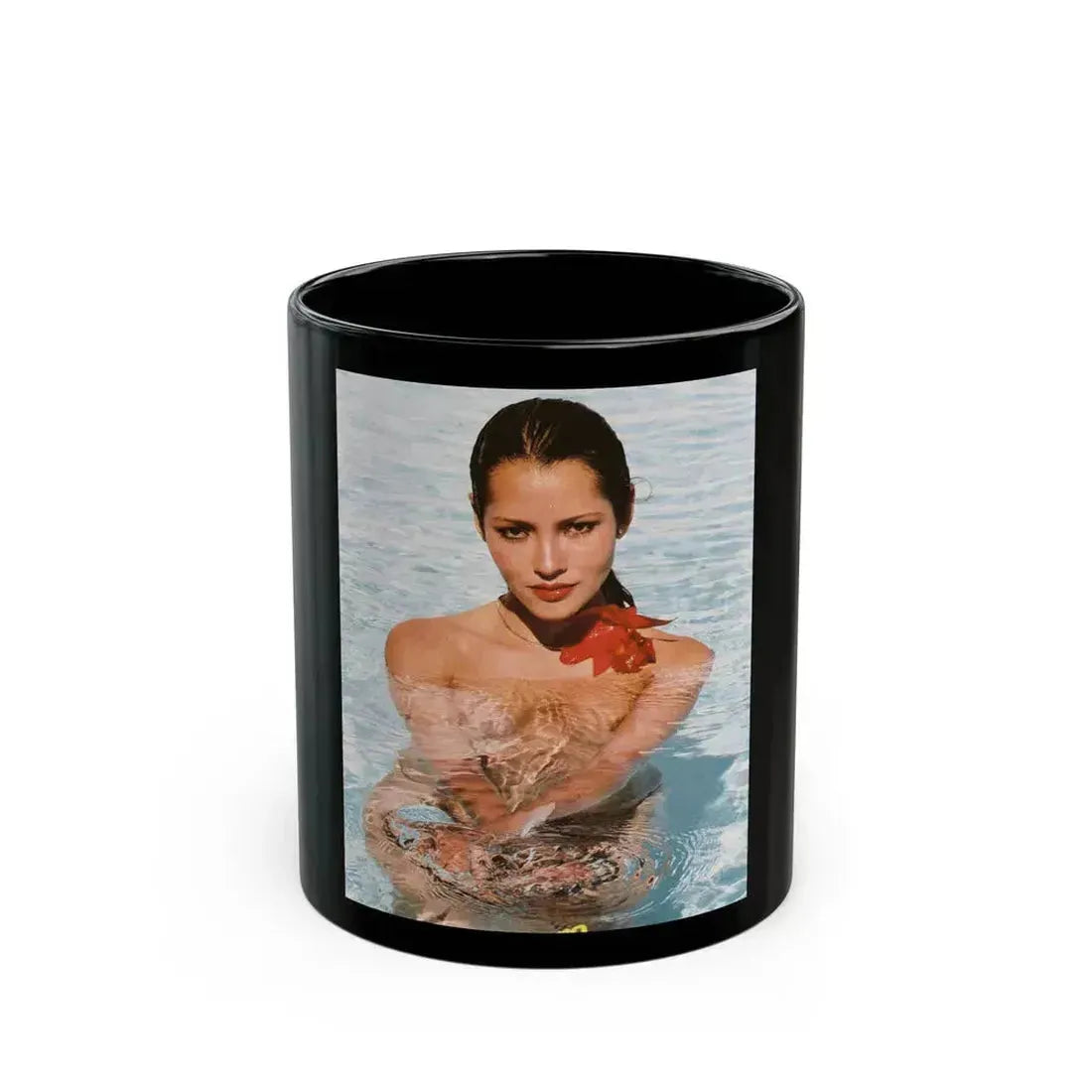 Barbara Carrera #116 (Vintage Female Icon) Black Coffee Mug 11oz - Go Mug Yourself