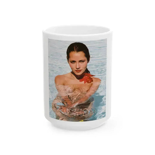 Barbara Carrera #116 (Vintage Female Icon) White Coffee Mug 15oz - Go Mug Yourself