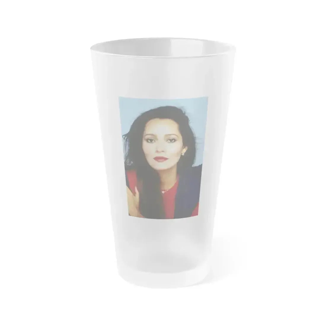 Barbara Carrera #117 (Vintage Female Icon) Frosted Pint Glass 16oz 16oz Frosted - Go Mug Yourself