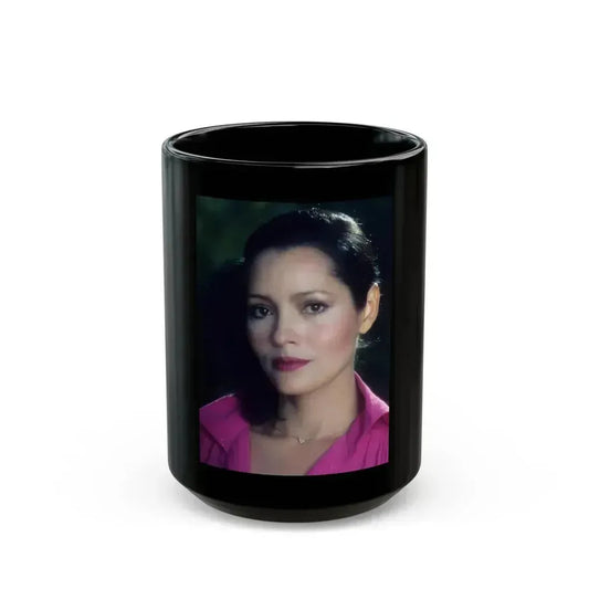 Barbara Carrera #118 (Vintage Female Icon) Black Coffee Mug 15oz - Go Mug Yourself