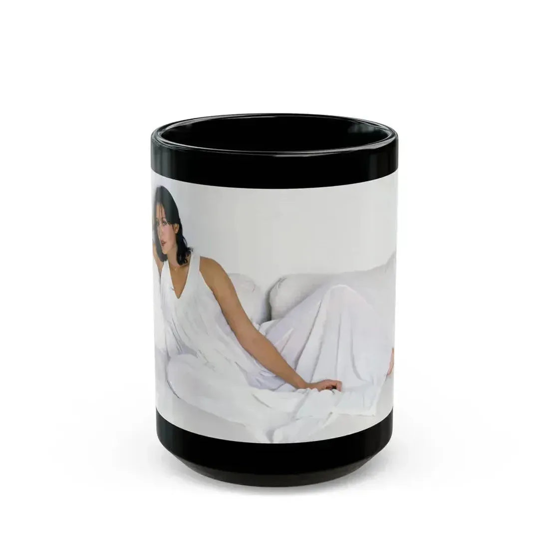 Barbara Carrera #119 (Vintage Female Icon) Black Coffee Mug 15oz - Go Mug Yourself