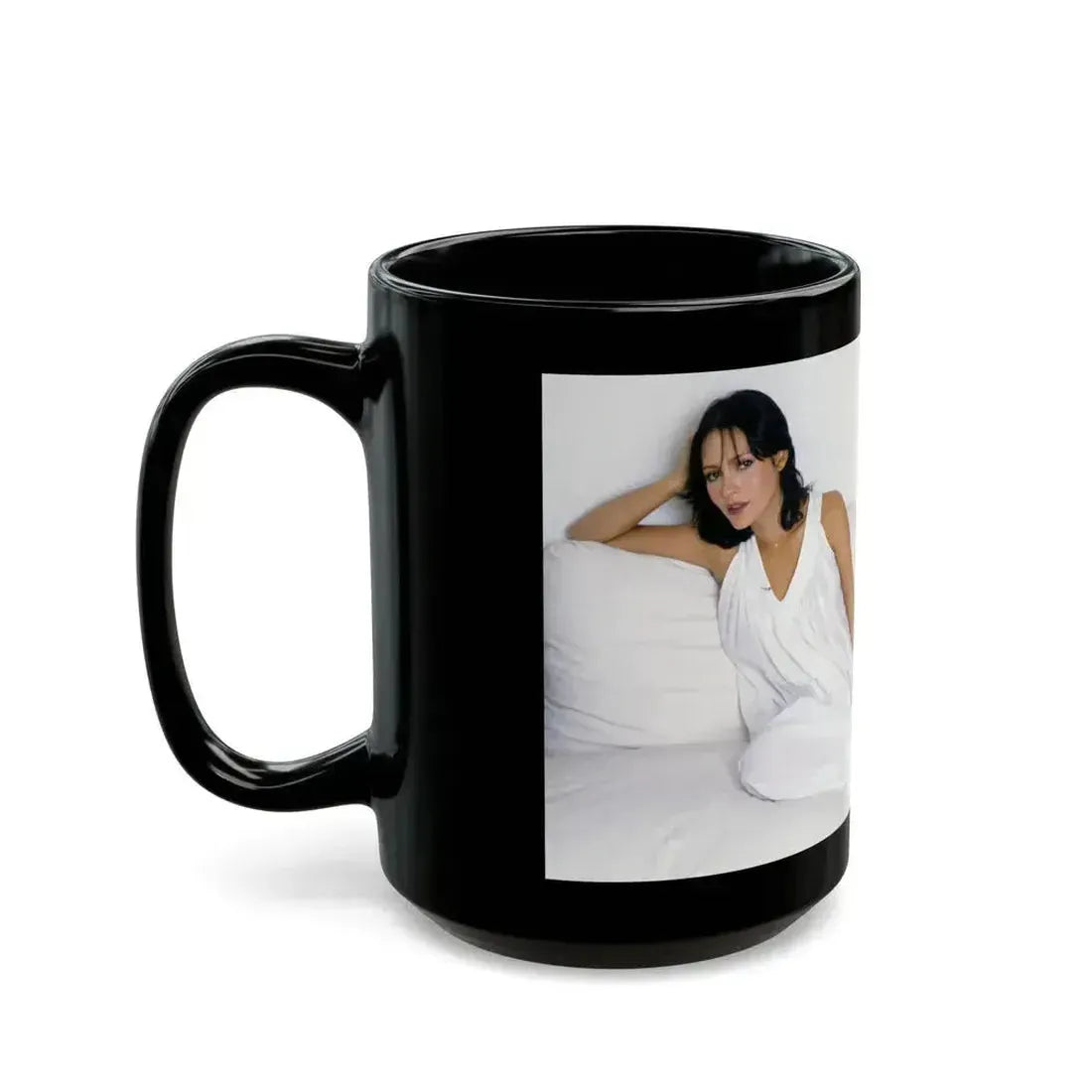 Barbara Carrera #119 (Vintage Female Icon) Black Coffee Mug - Go Mug Yourself