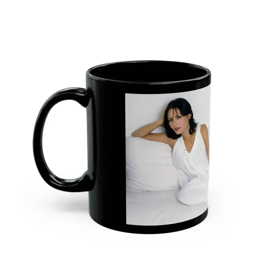 Barbara Carrera #119 (Vintage Female Icon) Black Coffee Mug - Go Mug Yourself