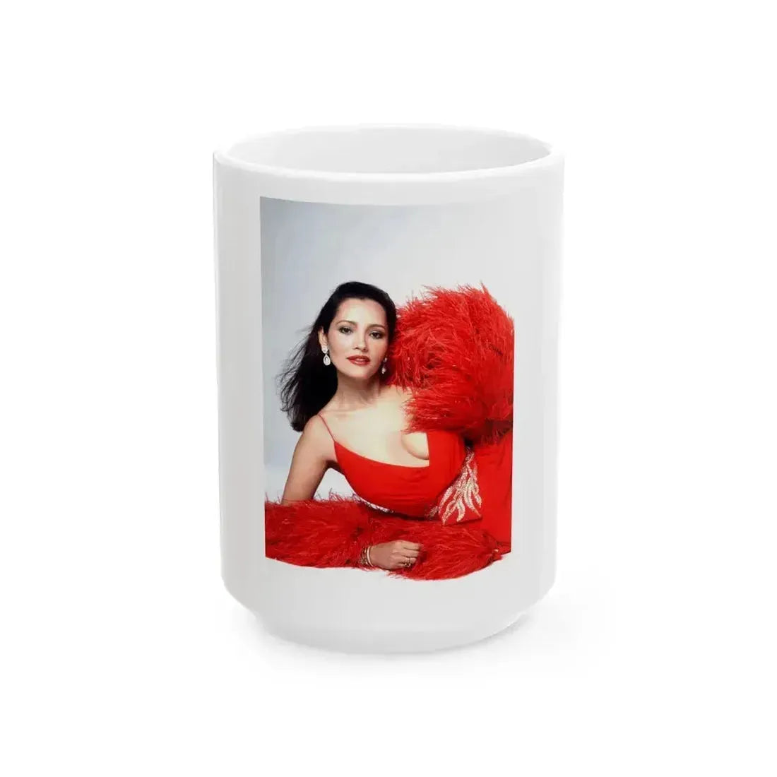 Barbara Carrera #120 (Vintage Female Icon) White Coffee Mug 15oz - Go Mug Yourself