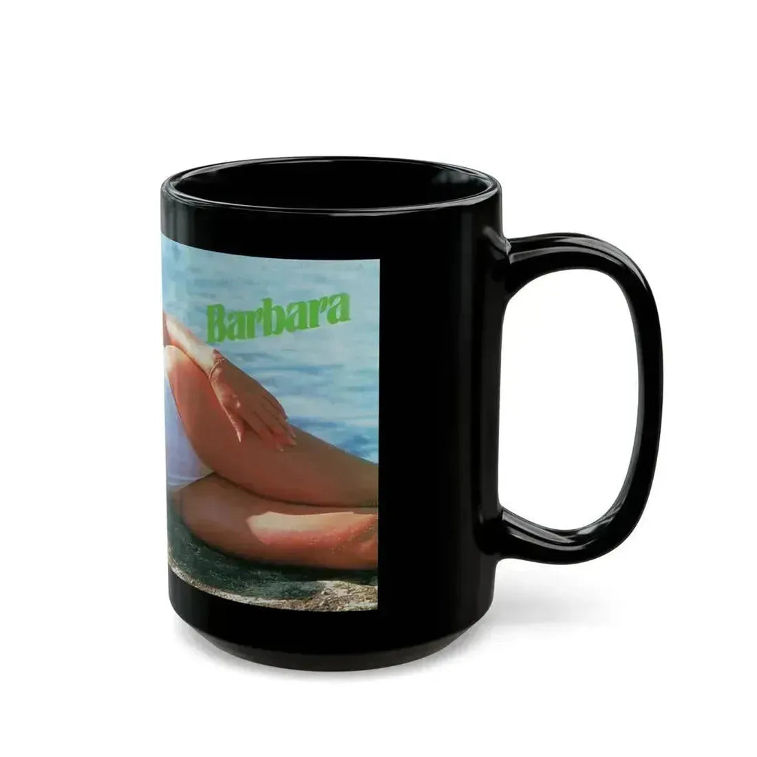 Barbara Carrera #122 (Vintage Female Icon) Black Coffee Mug - Go Mug Yourself