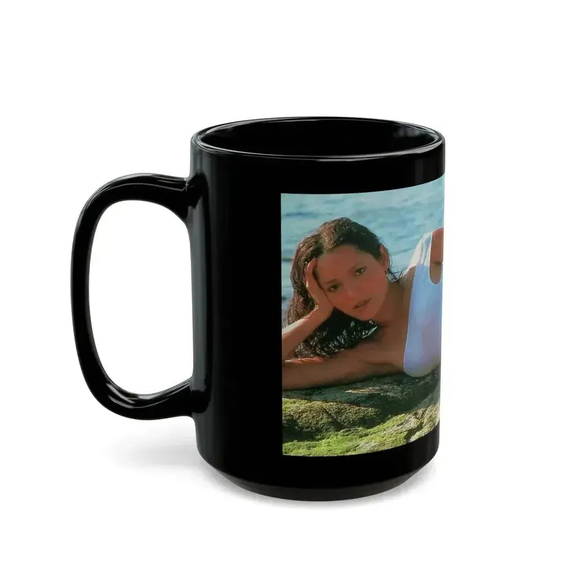 Barbara Carrera #122 (Vintage Female Icon) Black Coffee Mug - Go Mug Yourself