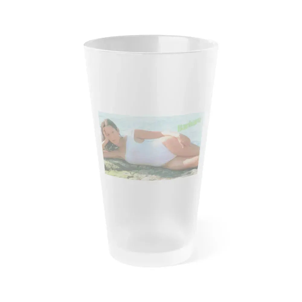 Barbara Carrera #122 (Vintage Female Icon) Frosted Pint Glass 16oz 16oz Frosted - Go Mug Yourself