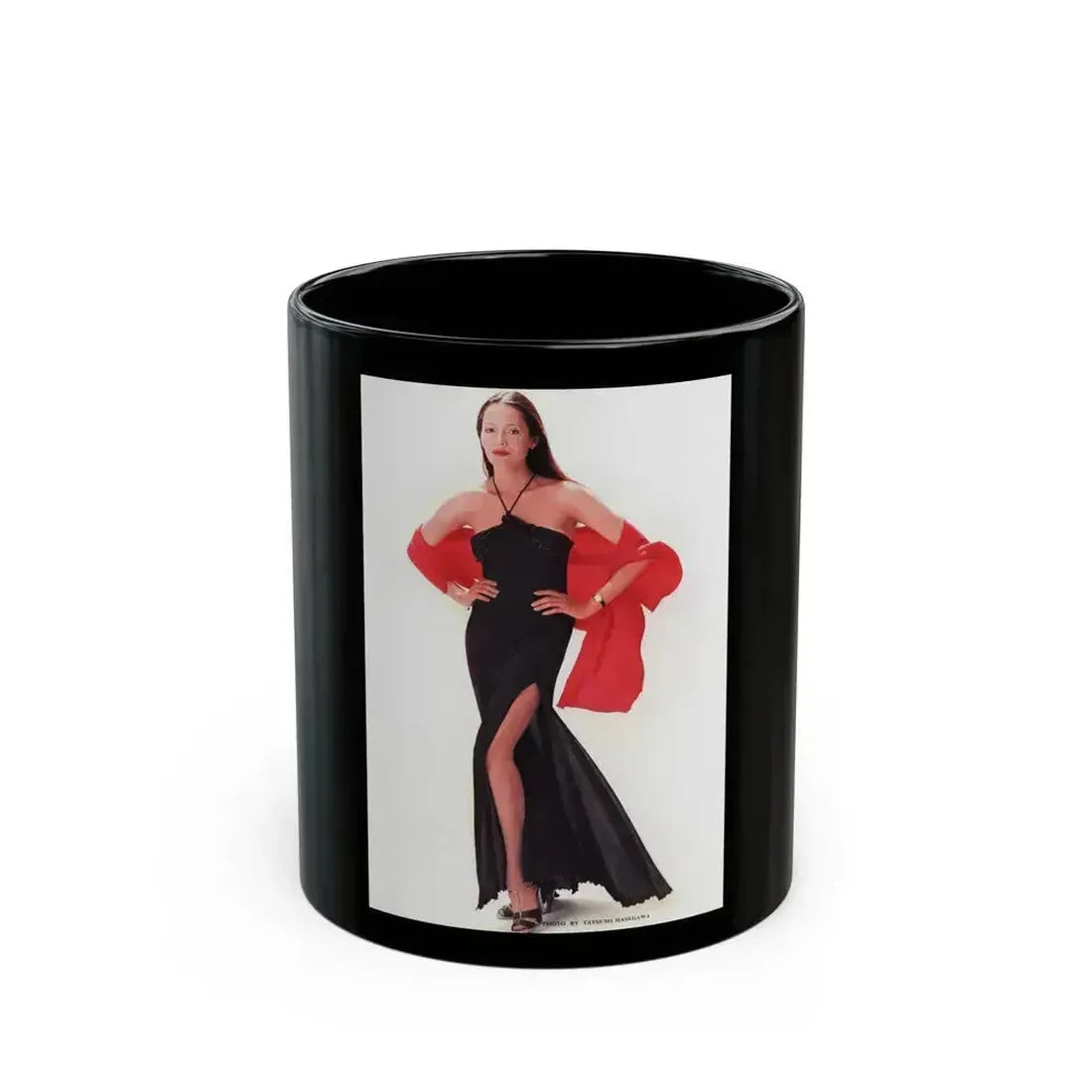 Barbara Carrera #123 (Vintage Female Icon) Black Coffee Mug 11oz - Go Mug Yourself