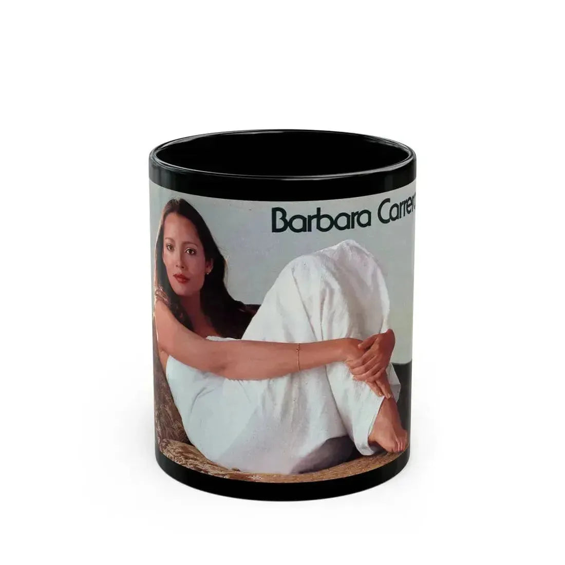 Barbara Carrera #124 (Vintage Female Icon) Black Coffee Mug 11oz - Go Mug Yourself