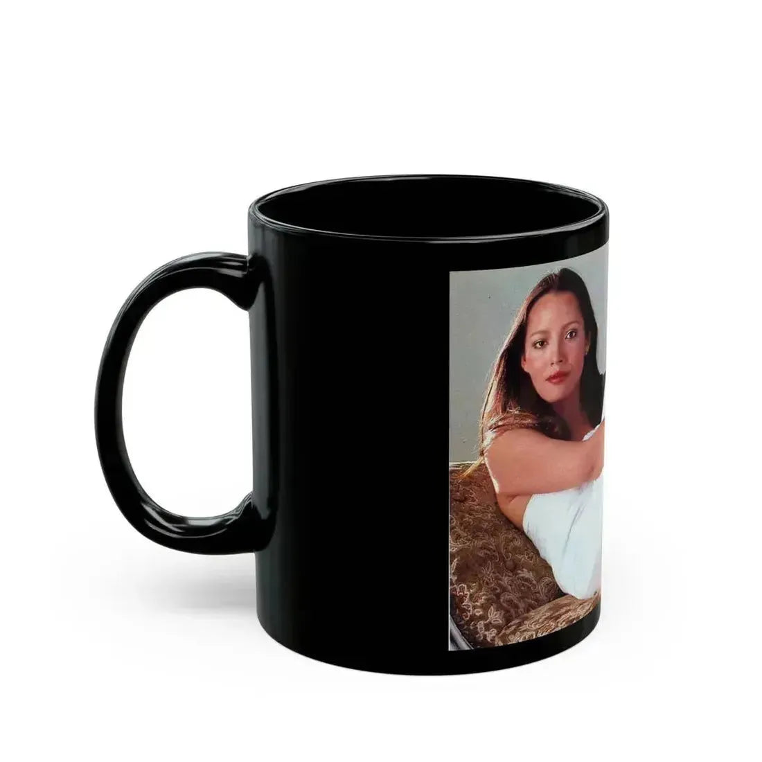 Barbara Carrera #124 (Vintage Female Icon) Black Coffee Mug - Go Mug Yourself