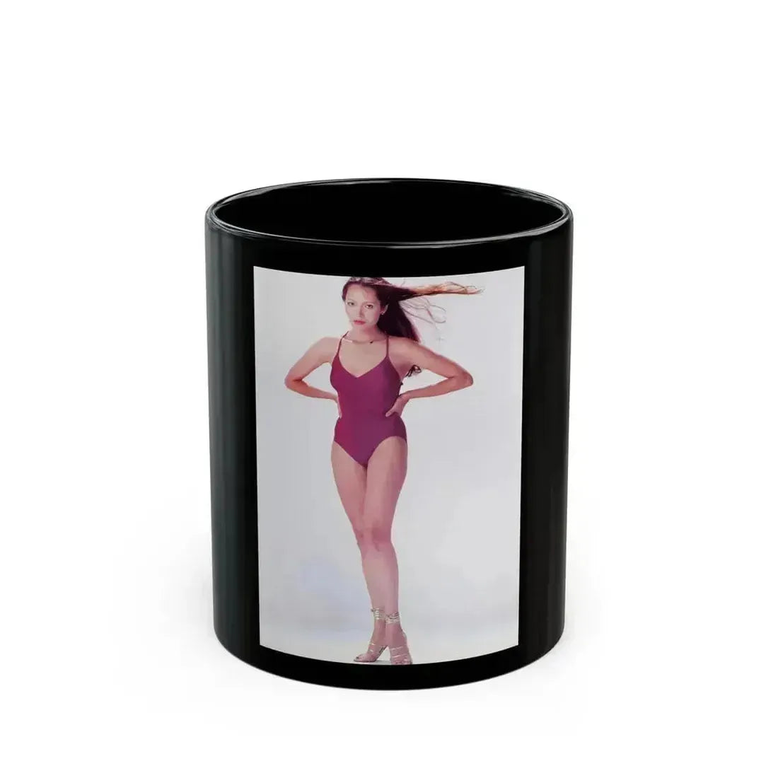 Barbara Carrera #125 (Vintage Female Icon) Black Coffee Mug 11oz - Go Mug Yourself