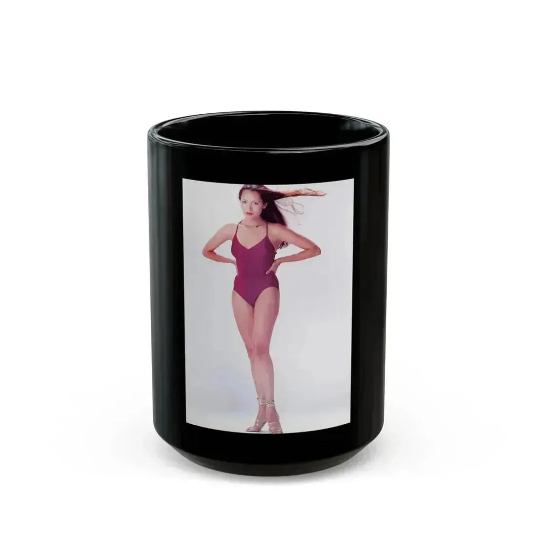Barbara Carrera #125 (Vintage Female Icon) Black Coffee Mug 15oz - Go Mug Yourself