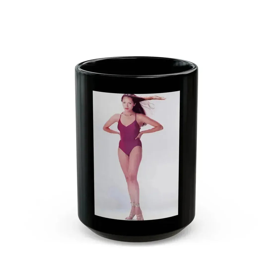 Barbara Carrera #125 (Vintage Female Icon) Black Coffee Mug 15oz - Go Mug Yourself