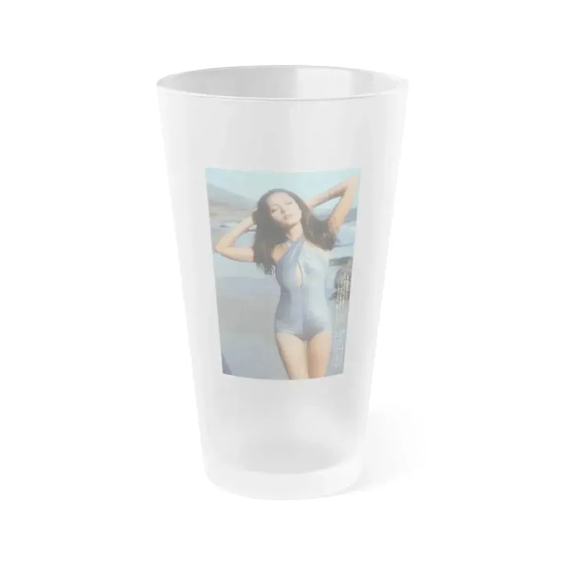 Barbara Carrera #127 (Vintage Female Icon) Frosted Pint Glass 16oz 16oz Frosted - Go Mug Yourself